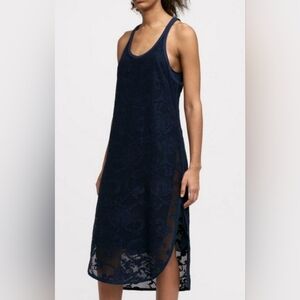 Rag & Bone Navy Lace Overlay Midi Tank Dress, Size XS
